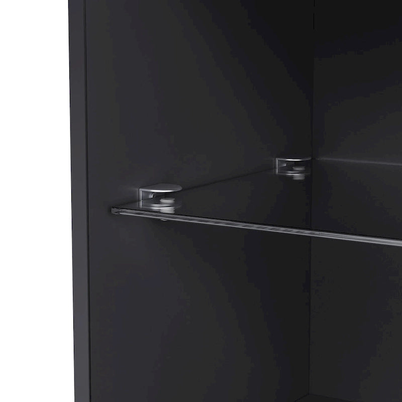 Mueble para TV con chimenea eléctrica de 34.2 pulgadas que no emite calor, centro de entretenimiento con luz LED, estantes de vidrio templado para televisores de hasta 75 pulgadas