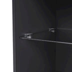 Mueble para TV con chimenea eléctrica de 34.2 pulgadas que no emite calor, centro de entretenimiento con luz LED, estantes de vidrio templado para televisores de hasta 75 pulgadas