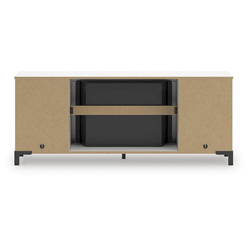 Mueble para TV blanco de 60" con chimenea eléctrica, para televisores de hasta 69"