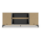 Mueble para TV blanco de 60" con chimenea eléctrica, para televisores de hasta 69"