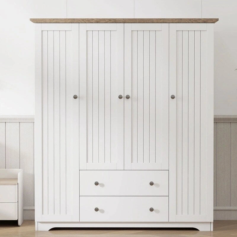 Armario de cuatro puertas con dos cajones - 60.6L x 20.8W x 68.5H