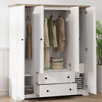 Armario de cuatro puertas con dos cajones - 60.6L x 20.8W x 68.5H