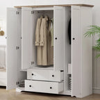 Armario de cuatro puertas con dos cajones - 60.6L x 20.8W x 68.5H