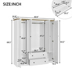 Armario de cuatro puertas con dos cajones - 60.6L x 20.8W x 68.5H