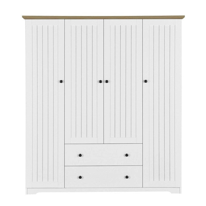 Armario de cuatro puertas con dos cajones - 60.6L x 20.8W x 68.5H