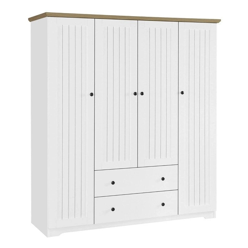 Armario de cuatro puertas con dos cajones - 60.6L x 20.8W x 68.5H