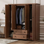 Armario de cuatro puertas con dos cajones - 60.6L x 20.8W x 68.5H