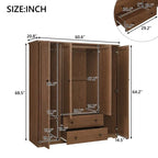 Armario de cuatro puertas con dos cajones - 60.6L x 20.8W x 68.5H