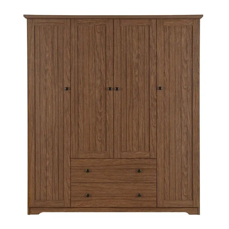 Armario de cuatro puertas con dos cajones - 60.6L x 20.8W x 68.5H