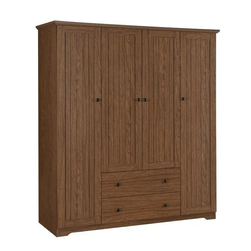 Armario de cuatro puertas con dos cajones - 60.6L x 20.8W x 68.5H
