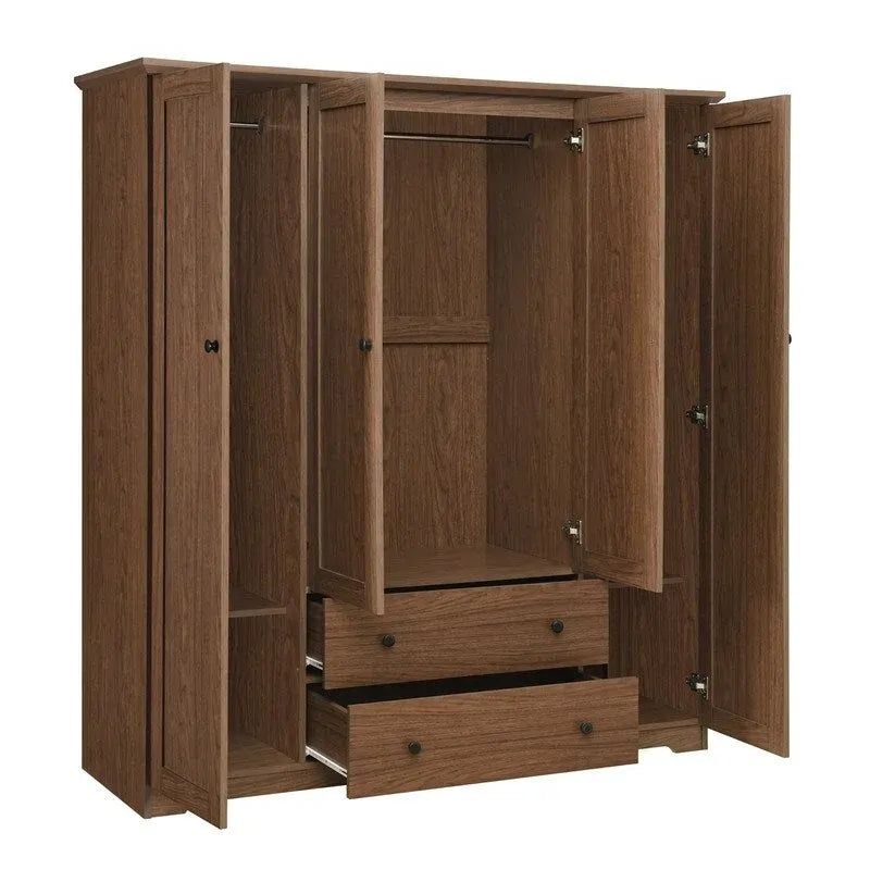 Armario de cuatro puertas con dos cajones - 60.6L x 20.8W x 68.5H