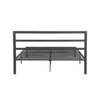 Cama de plataforma de metal de acero resistente tamaño Queen de estilo moderno con cabecera para dormitorio