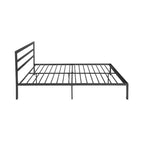Cama de plataforma de metal de acero resistente tamaño Queen de estilo moderno con cabecera para dormitorio