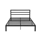 Cama de plataforma de metal de acero resistente tamaño Queen de estilo moderno con cabecera para dormitorio
