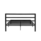 Cama de plataforma de metal de acero resistente tamaño Queen de estilo moderno con cabecera para dormitorio