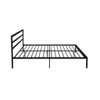 Cama de plataforma de metal de acero resistente tamaño Queen de estilo moderno con cabecera para dormitorio
