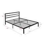 Cama de plataforma de metal de acero resistente tamaño Queen de estilo moderno con cabecera para dormitorio
