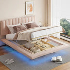 Cama flotante tamaño queen con luz LED y USB