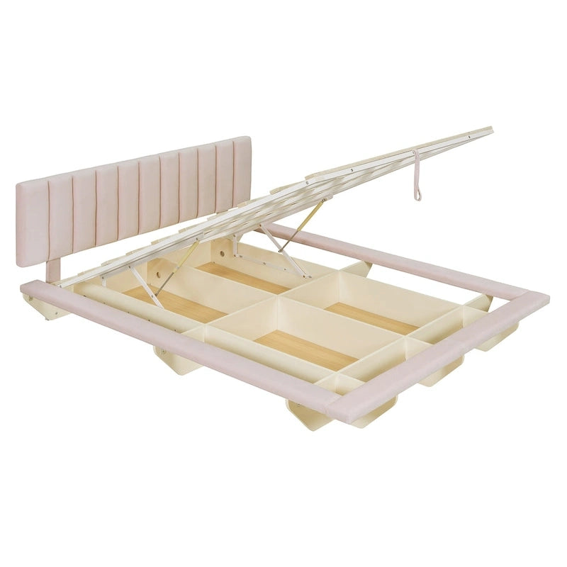 Cama flotante tamaño queen con luz LED y USB