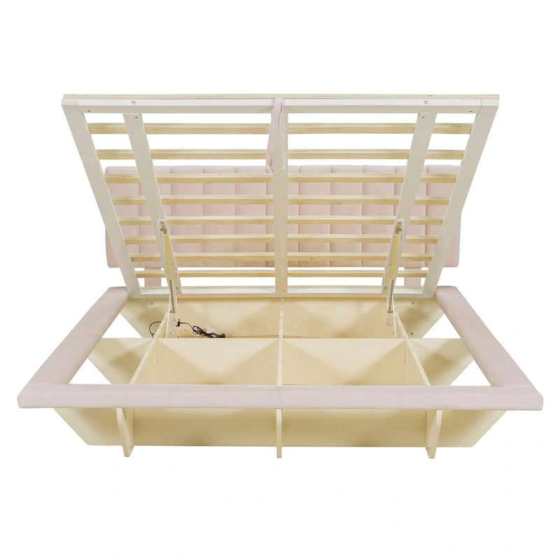 Cama flotante tamaño queen con luz LED y USB