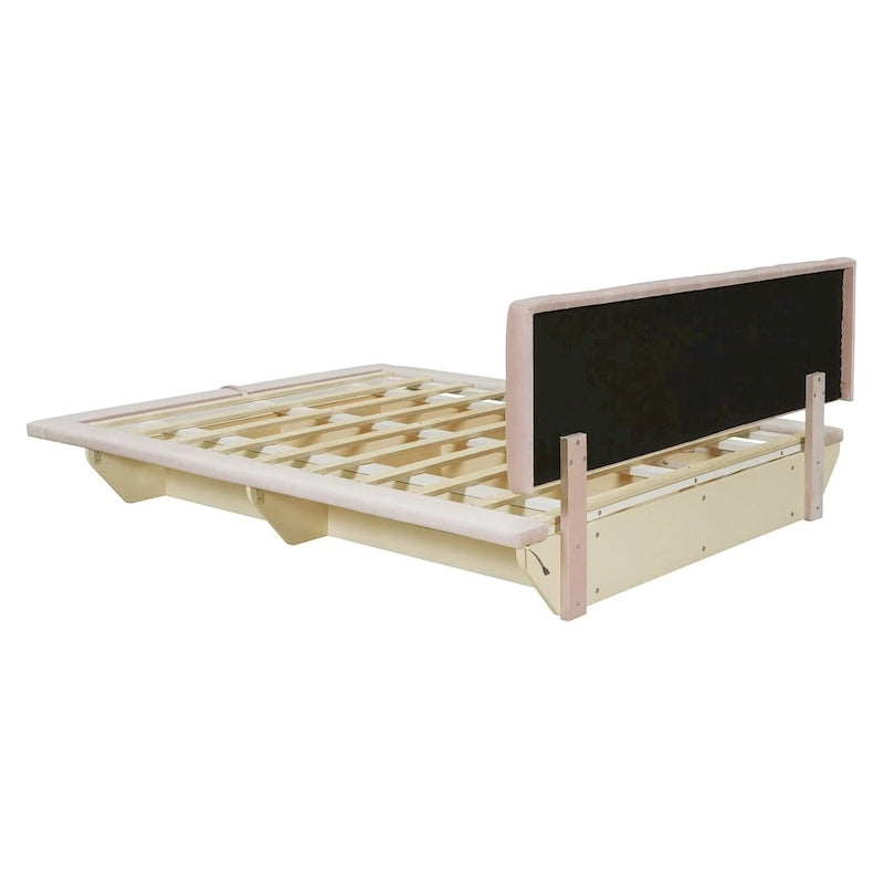Cama flotante tamaño queen con luz LED y USB