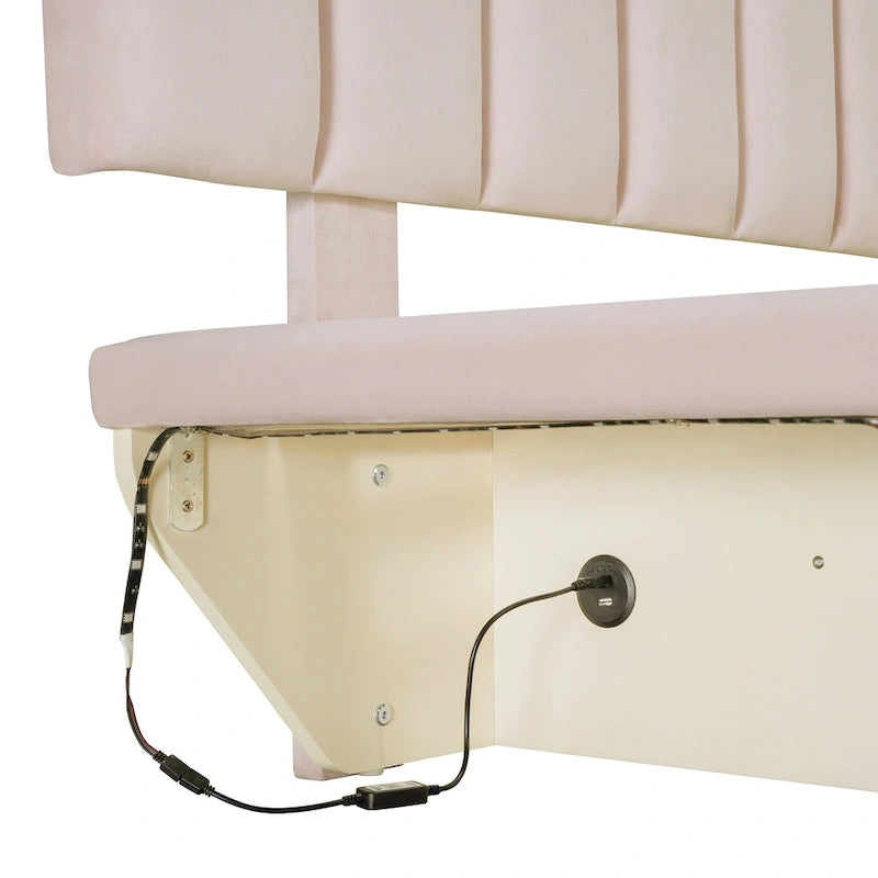 Cama flotante tamaño queen con luz LED y USB