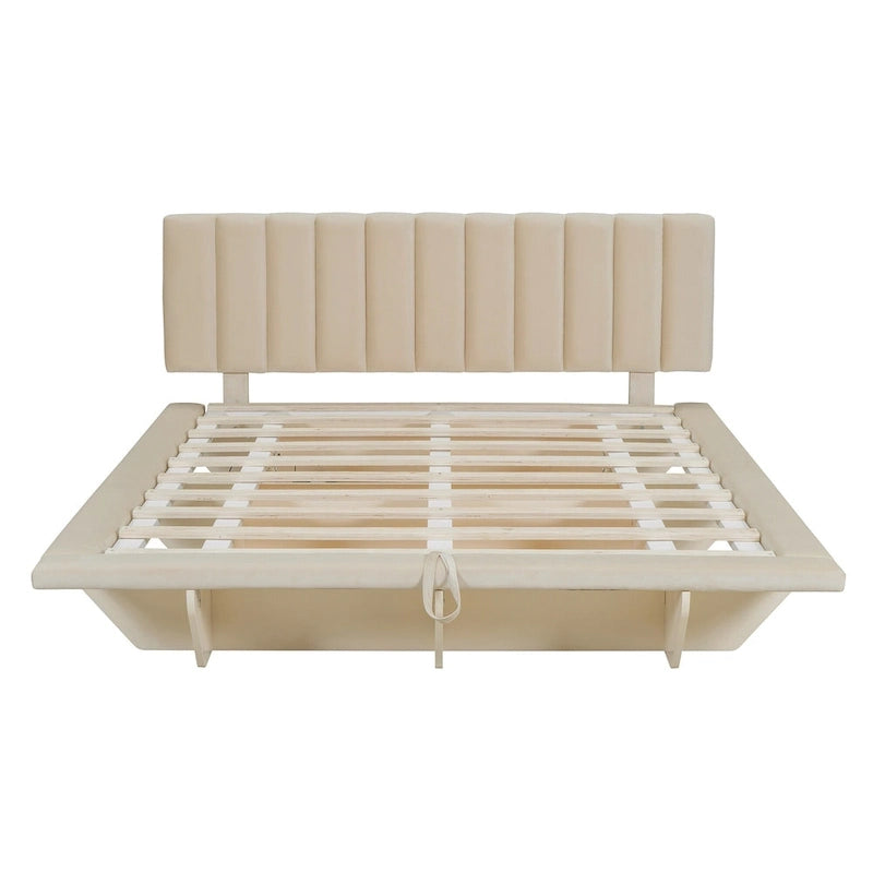 Cama flotante tamaño queen con luz LED y USB
