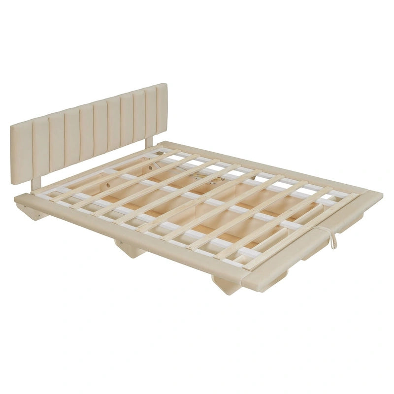 Cama flotante tamaño queen con luz LED y USB