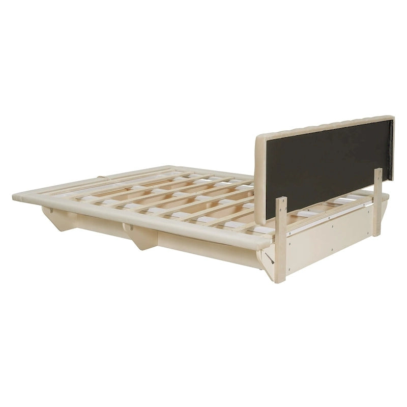 Cama flotante tamaño queen con luz LED y USB