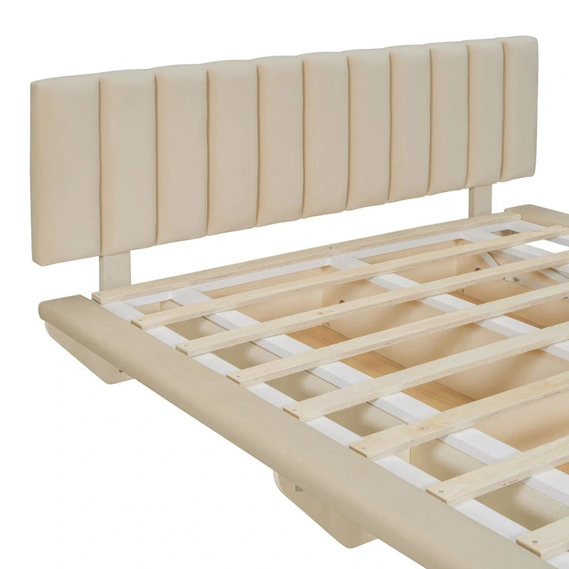 Cama flotante tamaño queen con luz LED y USB