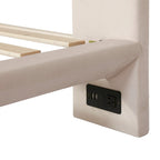 Cama de plataforma flotante de terciopelo con luz de sensor