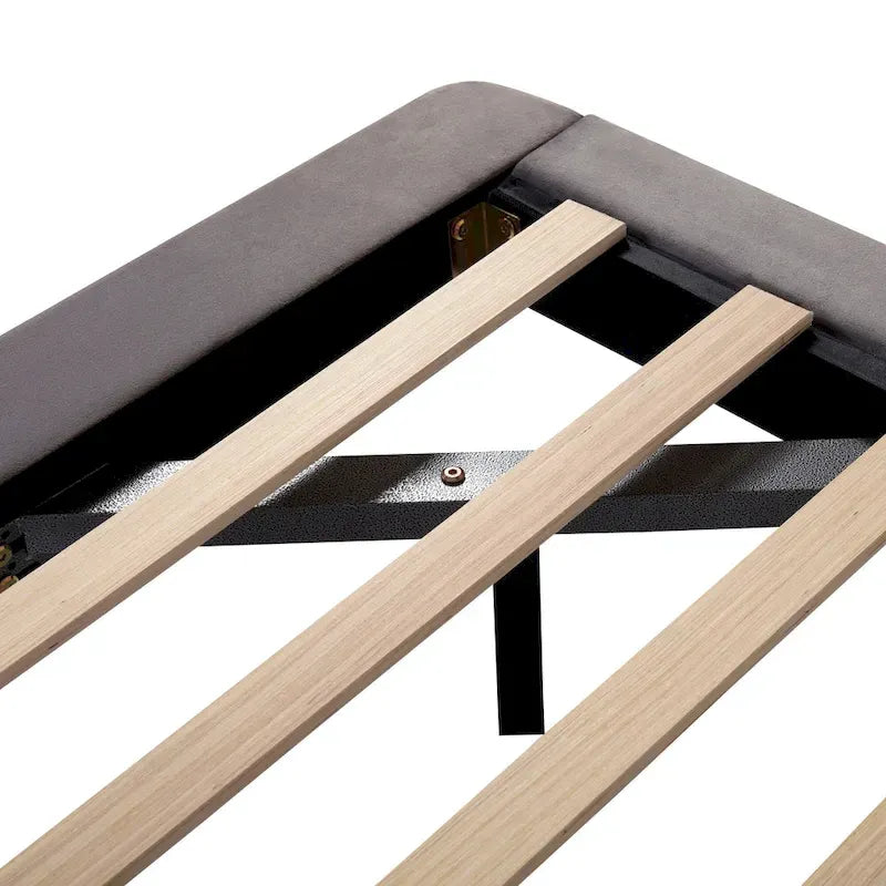 Cama de plataforma flotante de terciopelo con luz de sensor