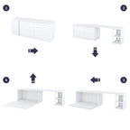 Cama Murphy de madera tamaño queen con escritorio giratorio, gabinete plegable