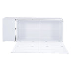 Cama Murphy de madera tamaño queen con escritorio giratorio, gabinete plegable