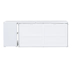 Cama Murphy de madera tamaño queen con escritorio giratorio, gabinete plegable