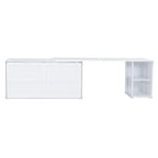 Cama Murphy de madera tamaño queen con escritorio giratorio, gabinete plegable