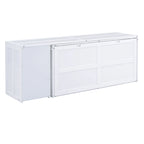 Cama Murphy de madera tamaño queen con escritorio giratorio, gabinete plegable