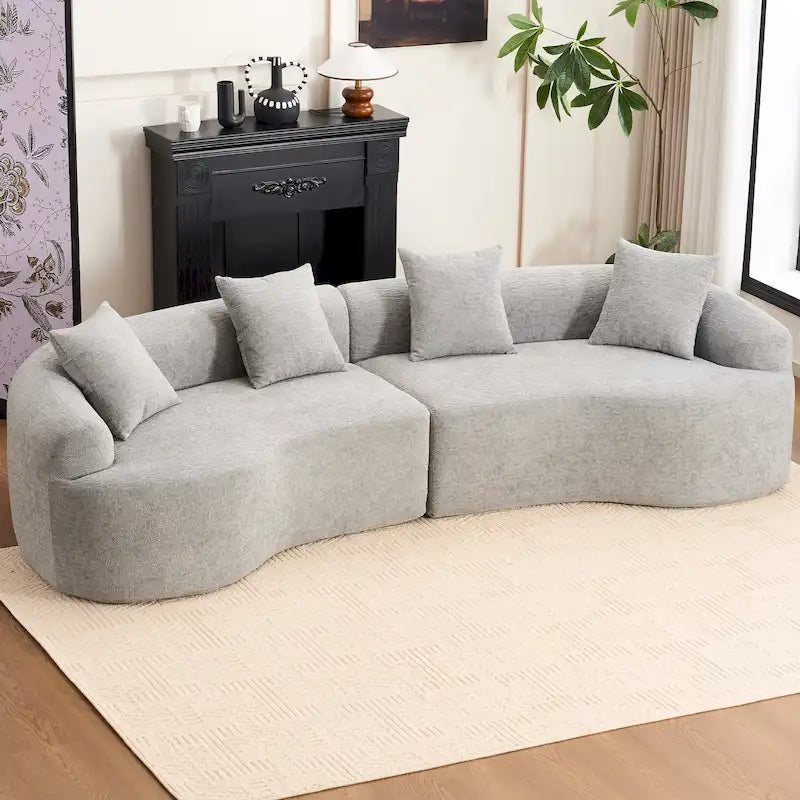 Sofá clásico de 4 plazas 110 Foam con 4 almohadas para apartamento