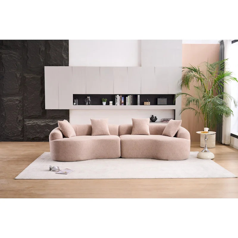 Sofá clásico de 4 plazas 110 Foam con 4 almohadas para apartamento