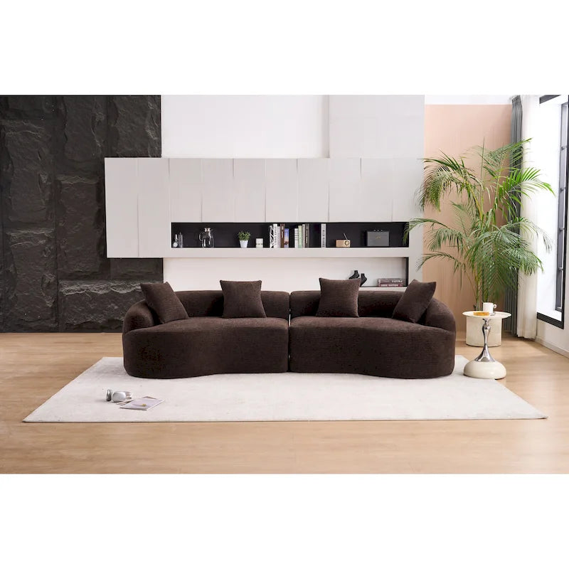 Sofá clásico de 4 plazas 110 Foam con 4 almohadas para apartamento
