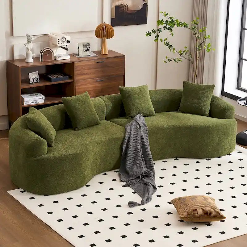 Sofá clásico de 4 plazas 110 Foam con 4 almohadas para apartamento
