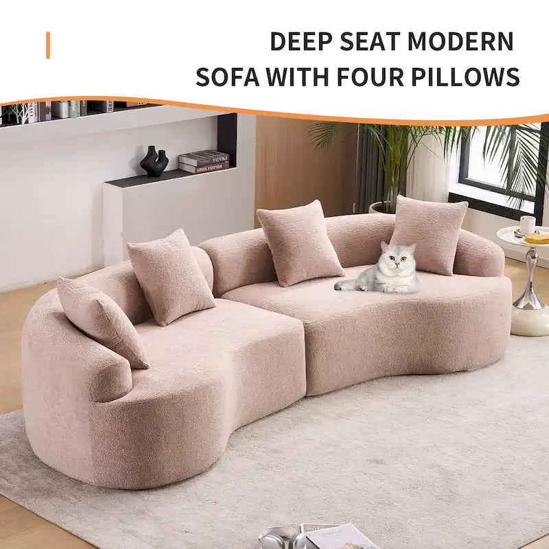 Sofá clásico de 4 plazas 110 Foam con 4 almohadas para apartamento