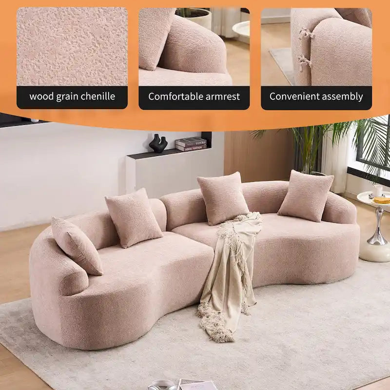 Sofá clásico de 4 plazas 110 Foam con 4 almohadas para apartamento