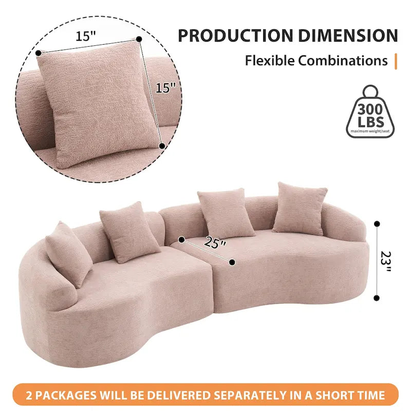 Sofá clásico de 4 plazas 110 Foam con 4 almohadas para apartamento