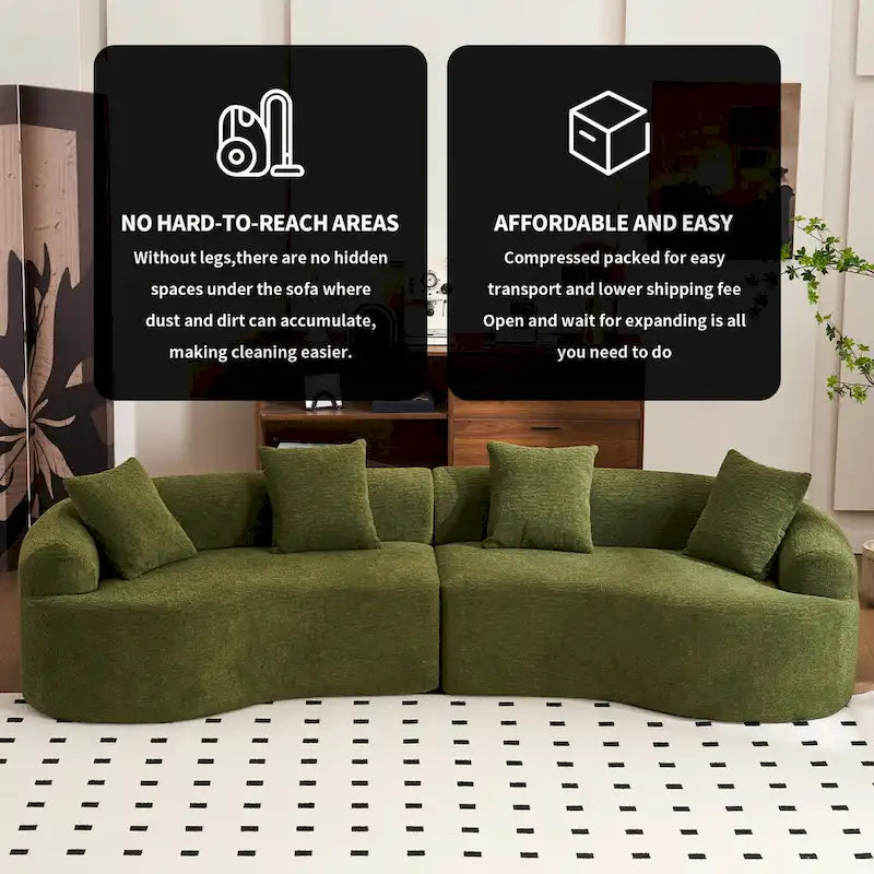 Sofá clásico de 4 plazas 110 Foam con 4 almohadas para apartamento