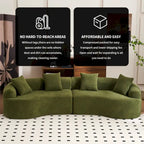 Sofá clásico de 4 plazas 110 Foam con 4 almohadas para apartamento