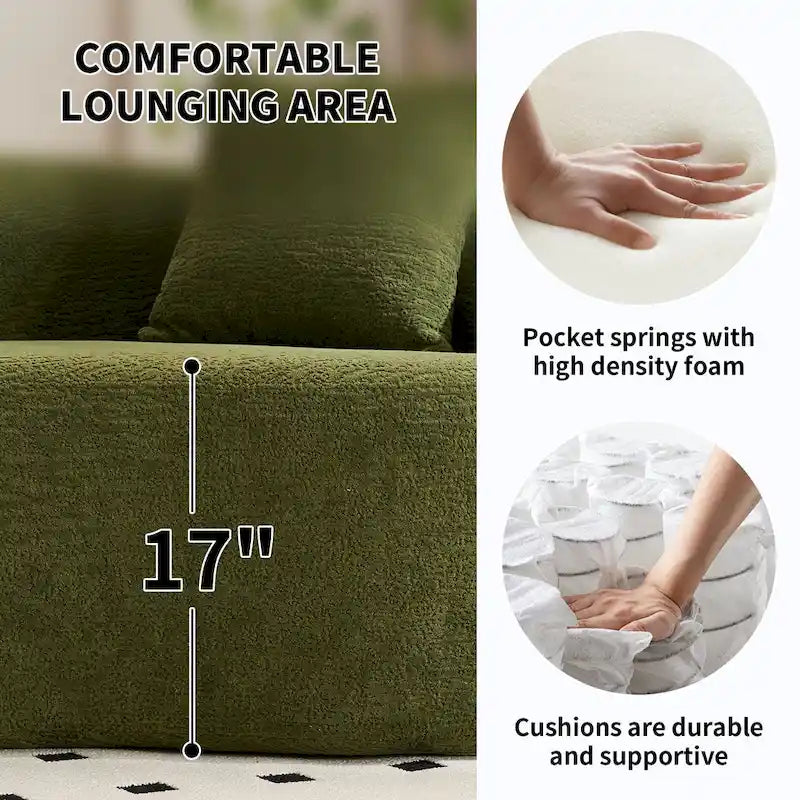 Sofá clásico de 4 plazas 110 Foam con 4 almohadas para apartamento