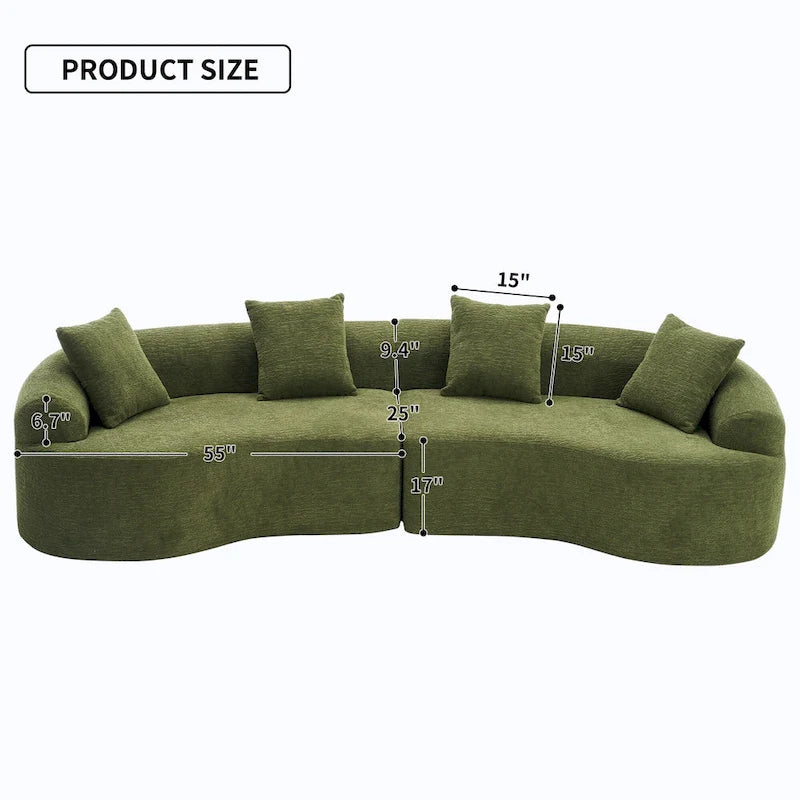 Sofá clásico de 4 plazas 110 Foam con 4 almohadas para apartamento