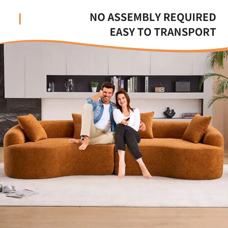 Sofá clásico de 4 plazas 110 Foam con 4 almohadas para apartamento