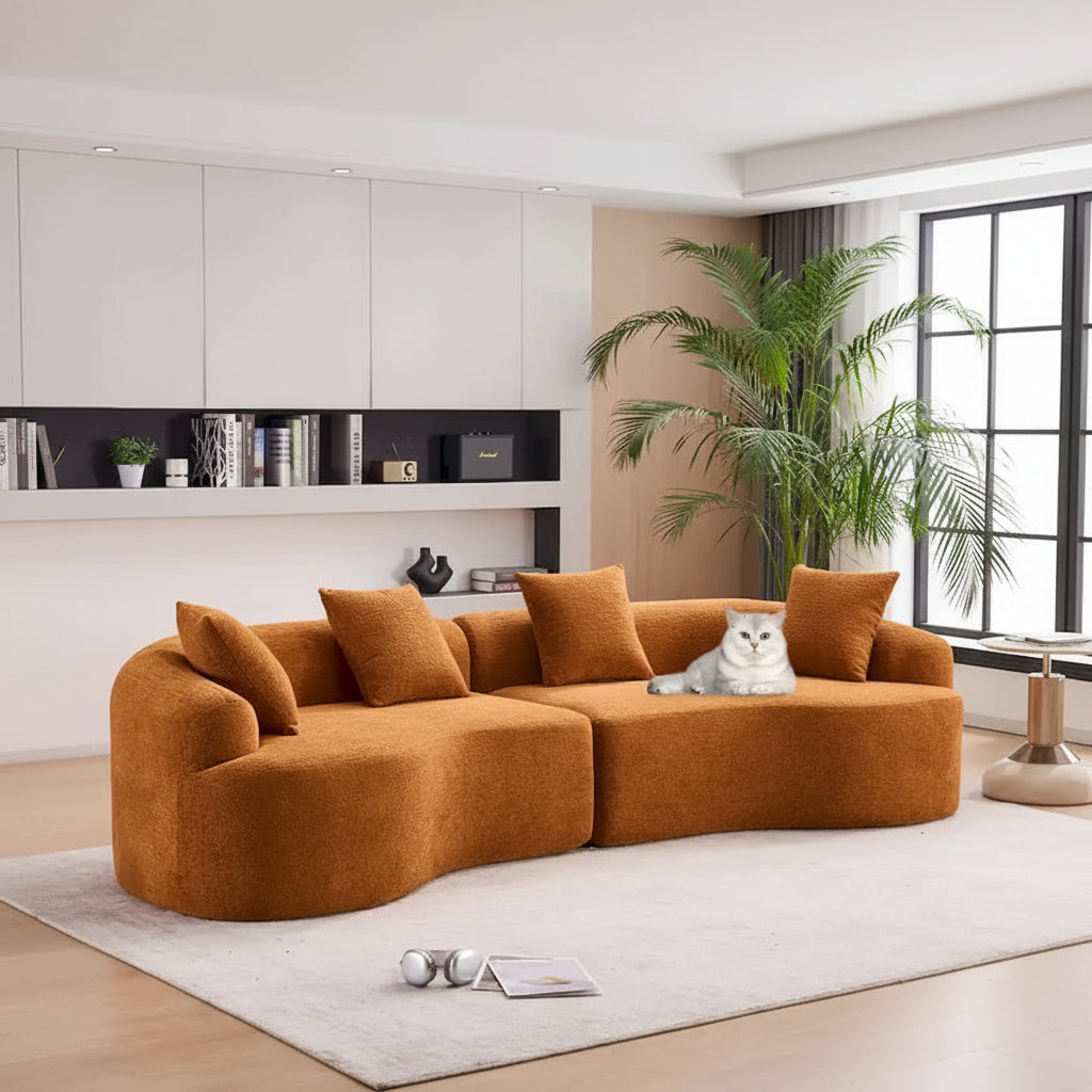 Sofá clásico de 4 plazas 110 Foam con 4 almohadas para apartamento